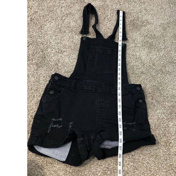 WAX JEANS Women's Short Jean Overalls Size Medium Black - Picture 4 of 13